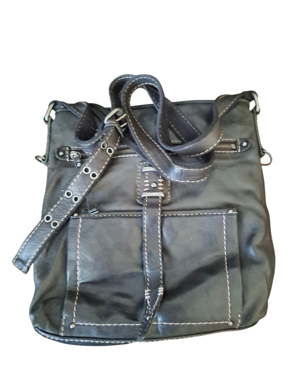Lucky Brand "Seth" Black Soft Leather Crossbody Bag